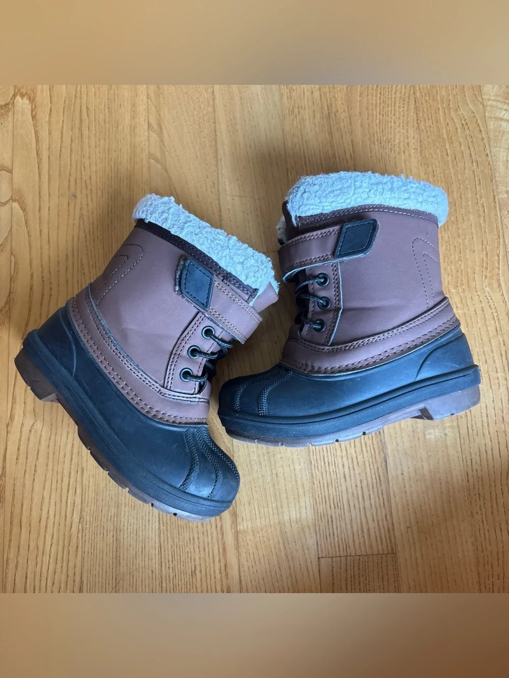 Cat & Jack Toddler snow boots Journey waterproof brown Black Winter Boys Size 8